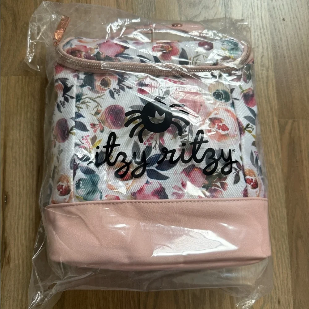 Itzy Ritzy Chill Like A Boss Bottle Bag- Floral and Rose Gold